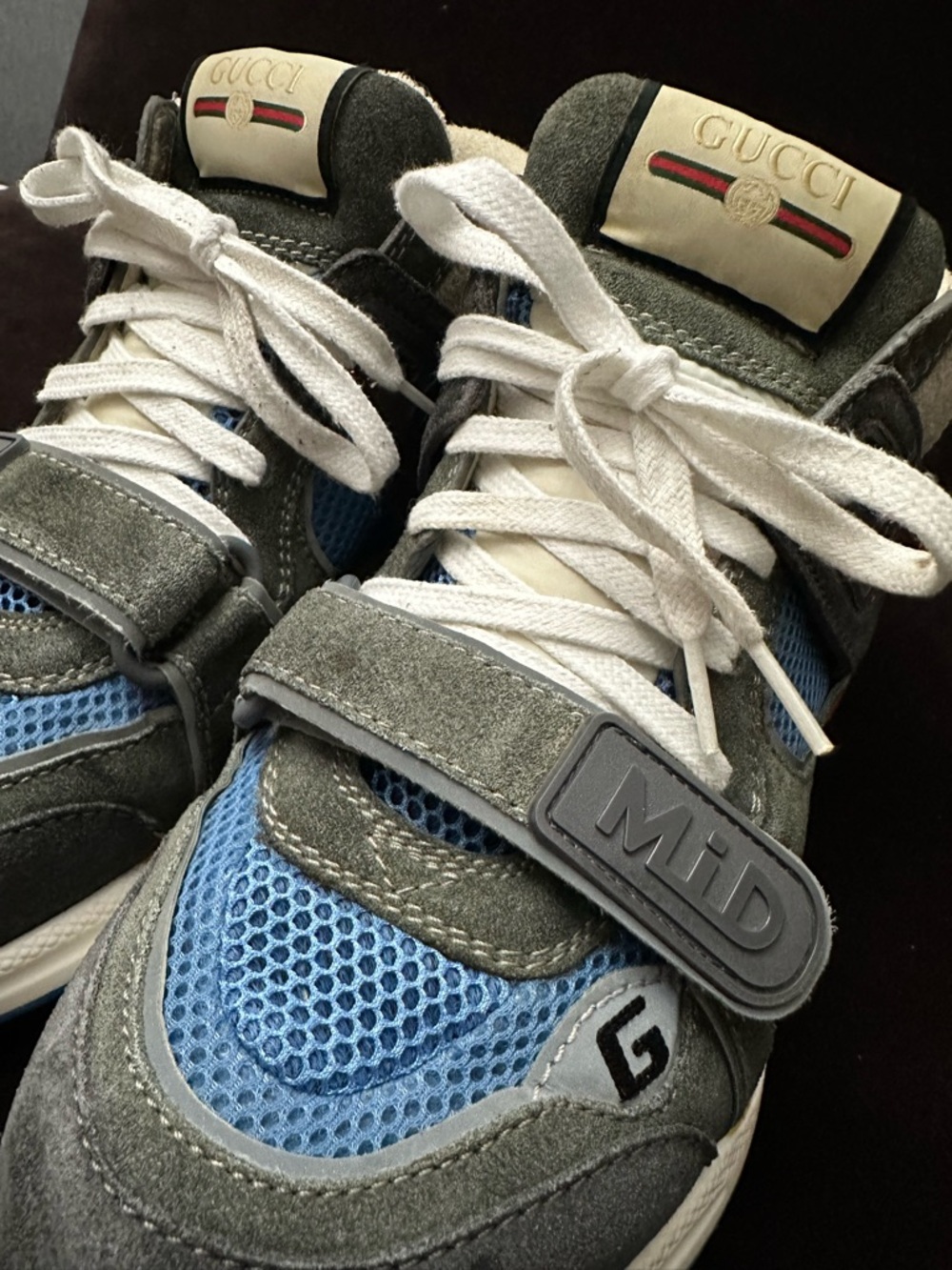 Gucci Ultrapace Mid Sneakers - Black/Grey/blue size 6 1/2 with COA and dustbag - Picture 9 of 14
